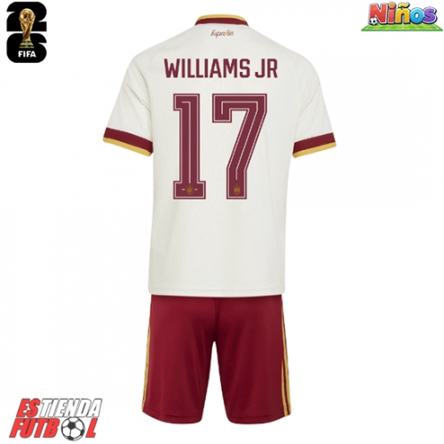 España Nico Williams #17 Segunda Equipación Niños Mundial 2026 Manga Corta (+ Pantalones cortos)
